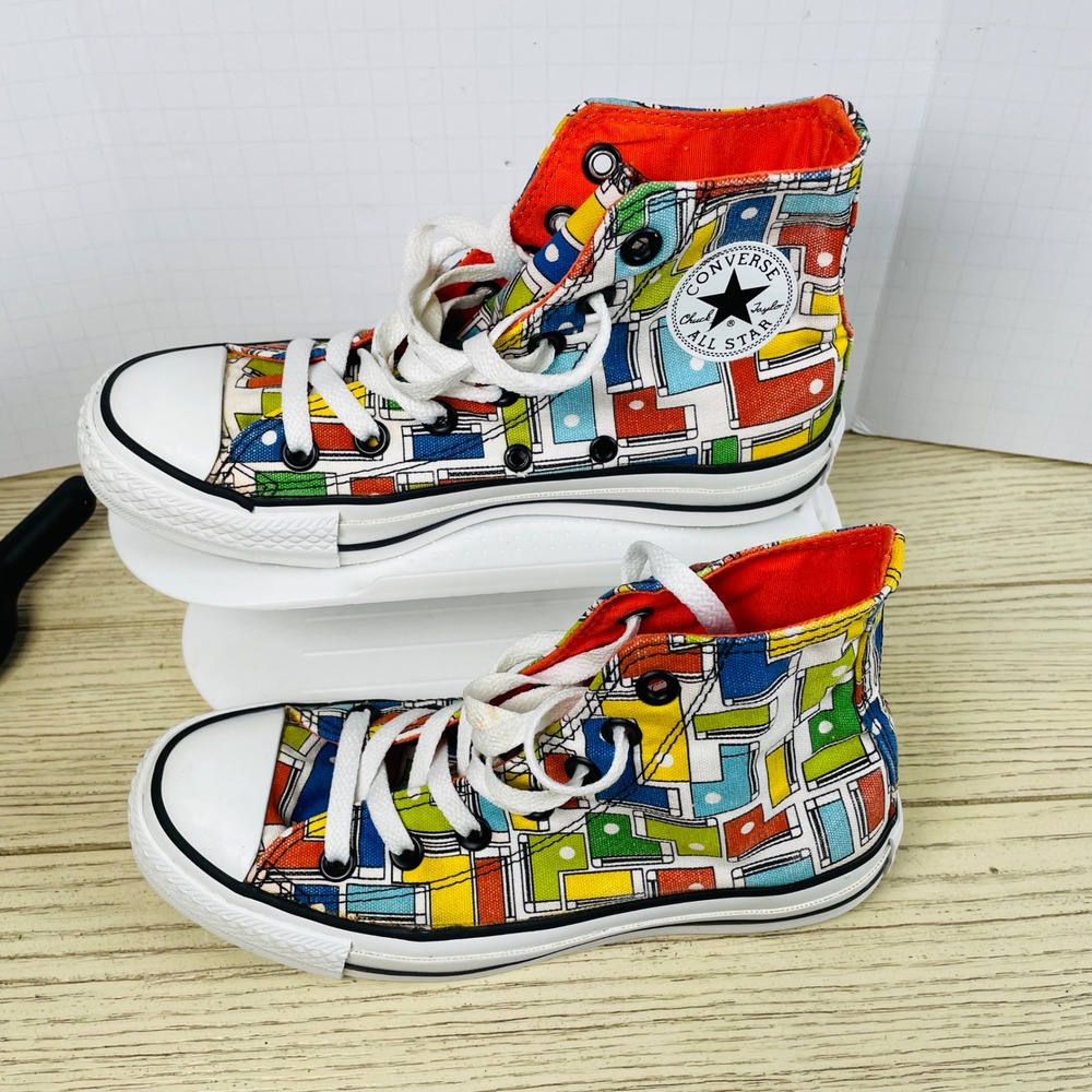 Converse All Star High Top Colorful Graphic Sneakers Youth Mens 3.5 Womens 5.5‎